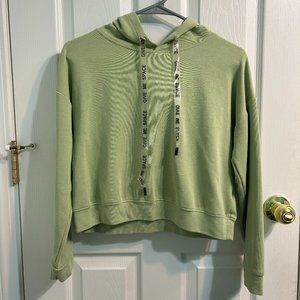 Cropped Green Shirt with Hood